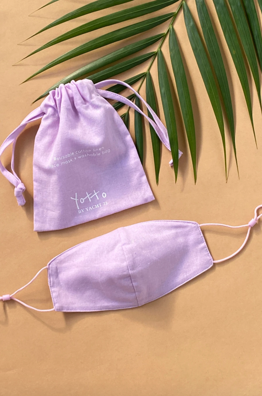 Lilac Reusable Face Mask & Bag by YOTTO V.2