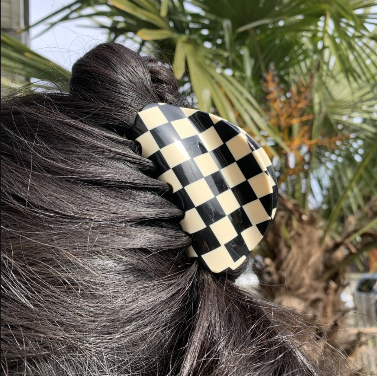 Brown Chessboard Hair Claws  by Veronique