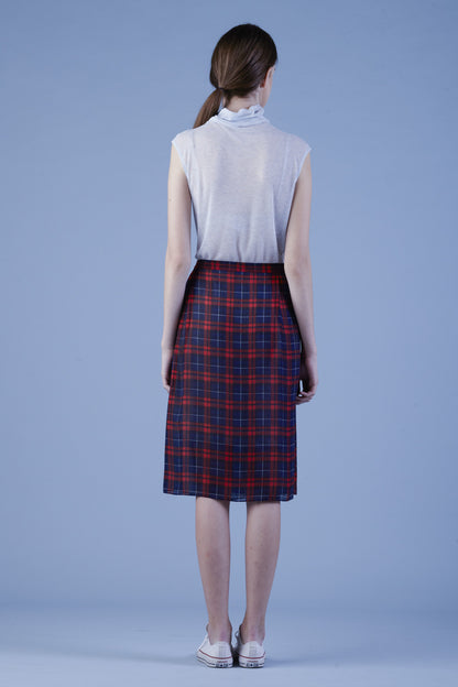 Tartan Chiffon Wrap Apron Skirt #15A - Emporium of the Modern Man
 - 4