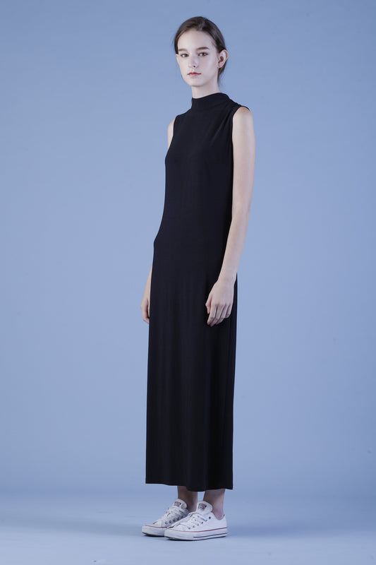 Jersey Mock Turtleneck Maxi Dress #03b - Emporium of the Modern Man
 - 1