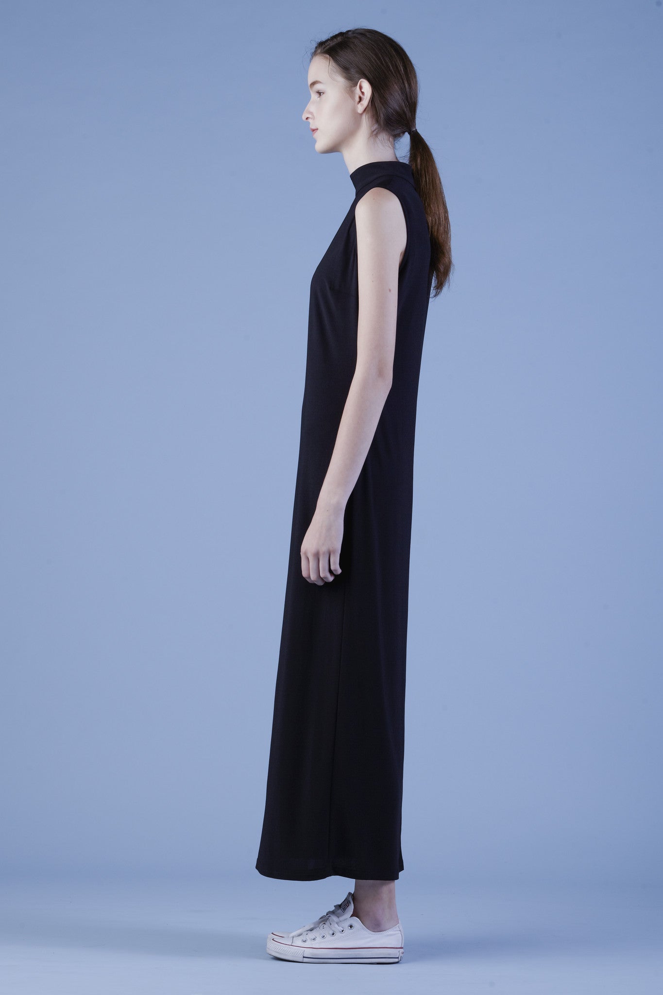 Jersey Mock Turtleneck Maxi Dress #03b - Emporium of the Modern Man
 - 3