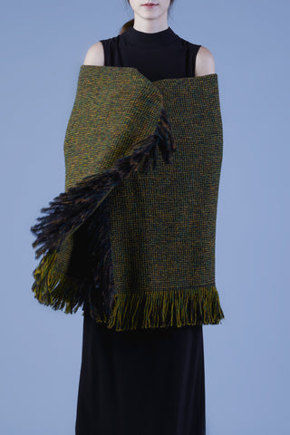 Wool Blend Tweed Blanket Poncho #31a