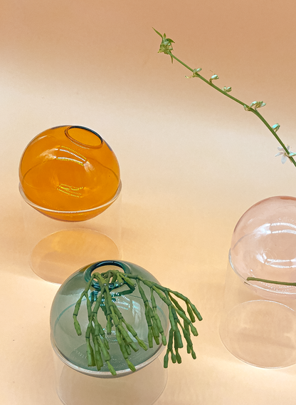 Fishbowl Mini Vase in Tangerine by PROSE Botanical