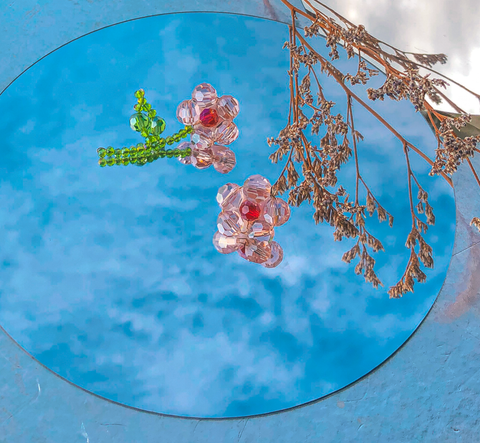 Momo Beaded Flower Earrings by Veronique