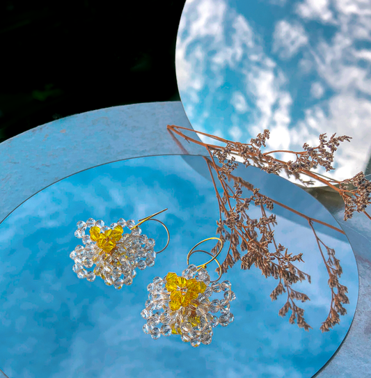 Aubree Beaded Flower Earrings by Veronique