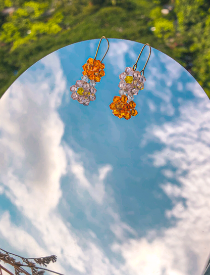 Rhea Beaded Flower Earrings by Veronique