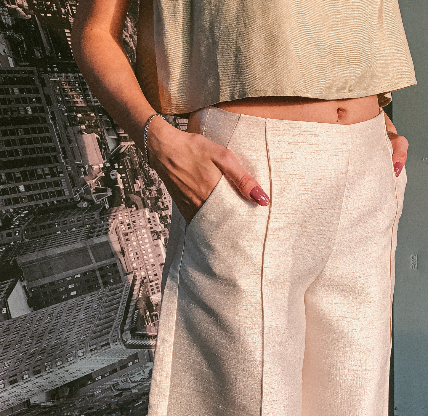 Linen Wide-Legged Pants by Ultramarine Studio