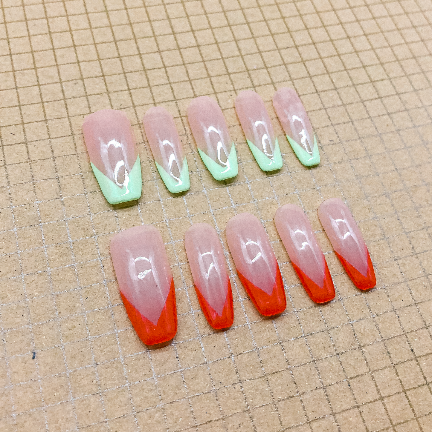 Neon Tips Press On Nails (Custom) by Veronique