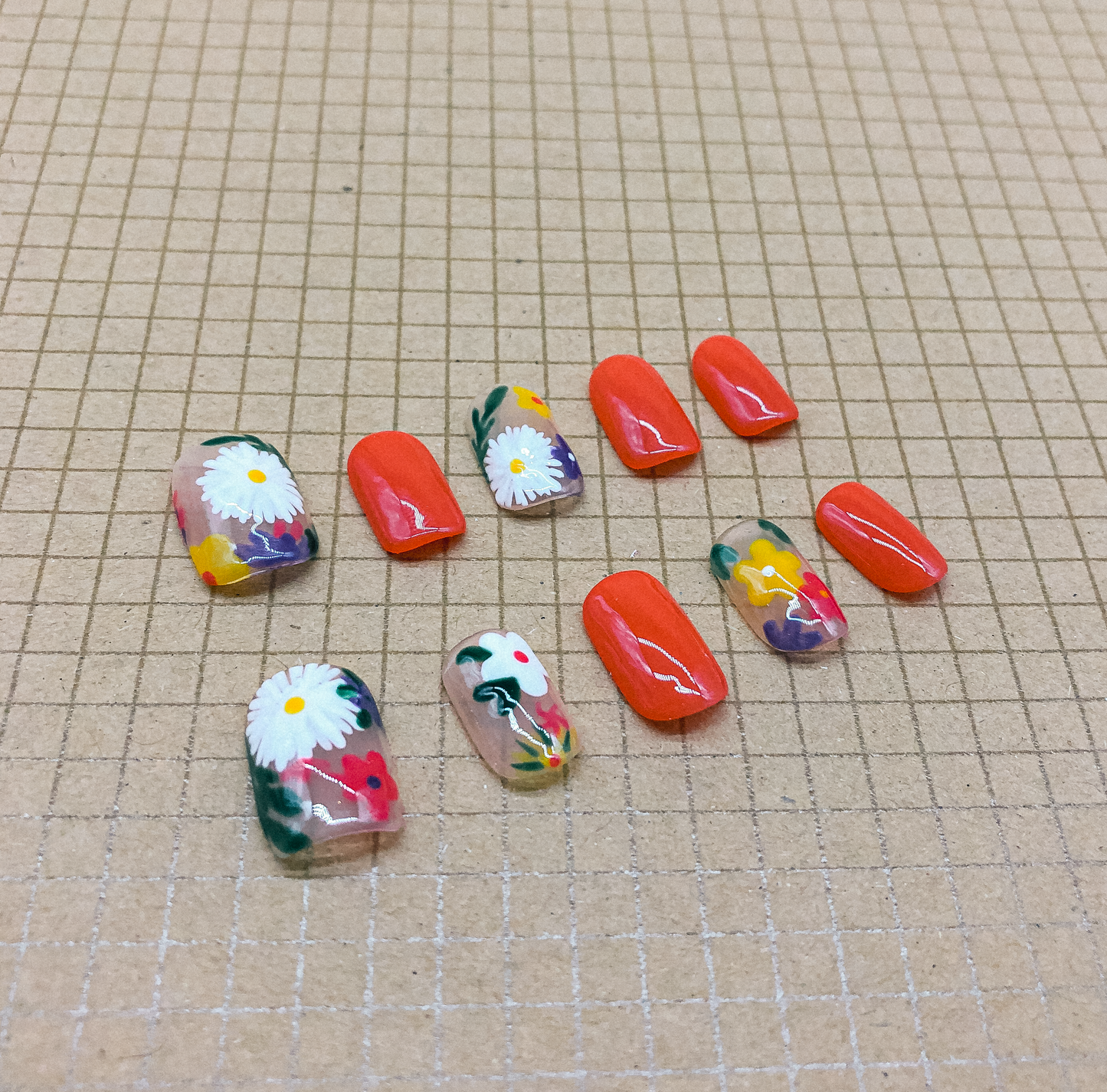 Orange Blossom Press On Nails (Custom) by Veronique