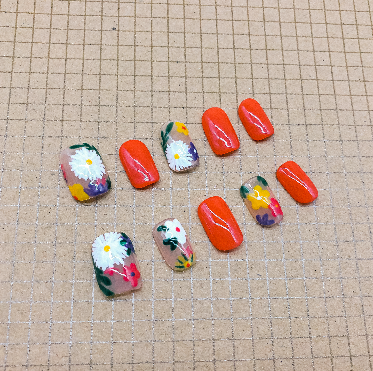 Orange Blossom Press On Nails (Custom) by Veronique