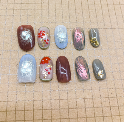 Cherry Blossom Press On Nails (Custom) by Veronique