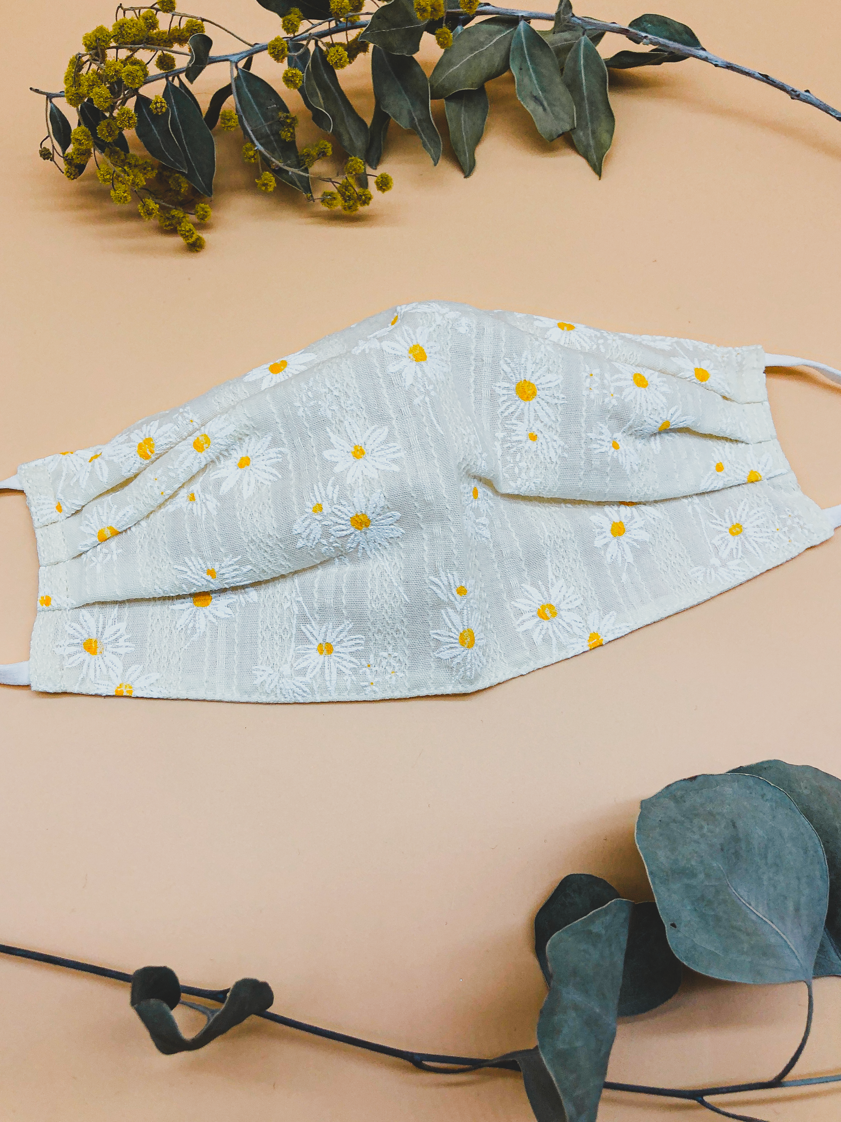 Embroidered Daisy Reusable Face Mask by Veronique