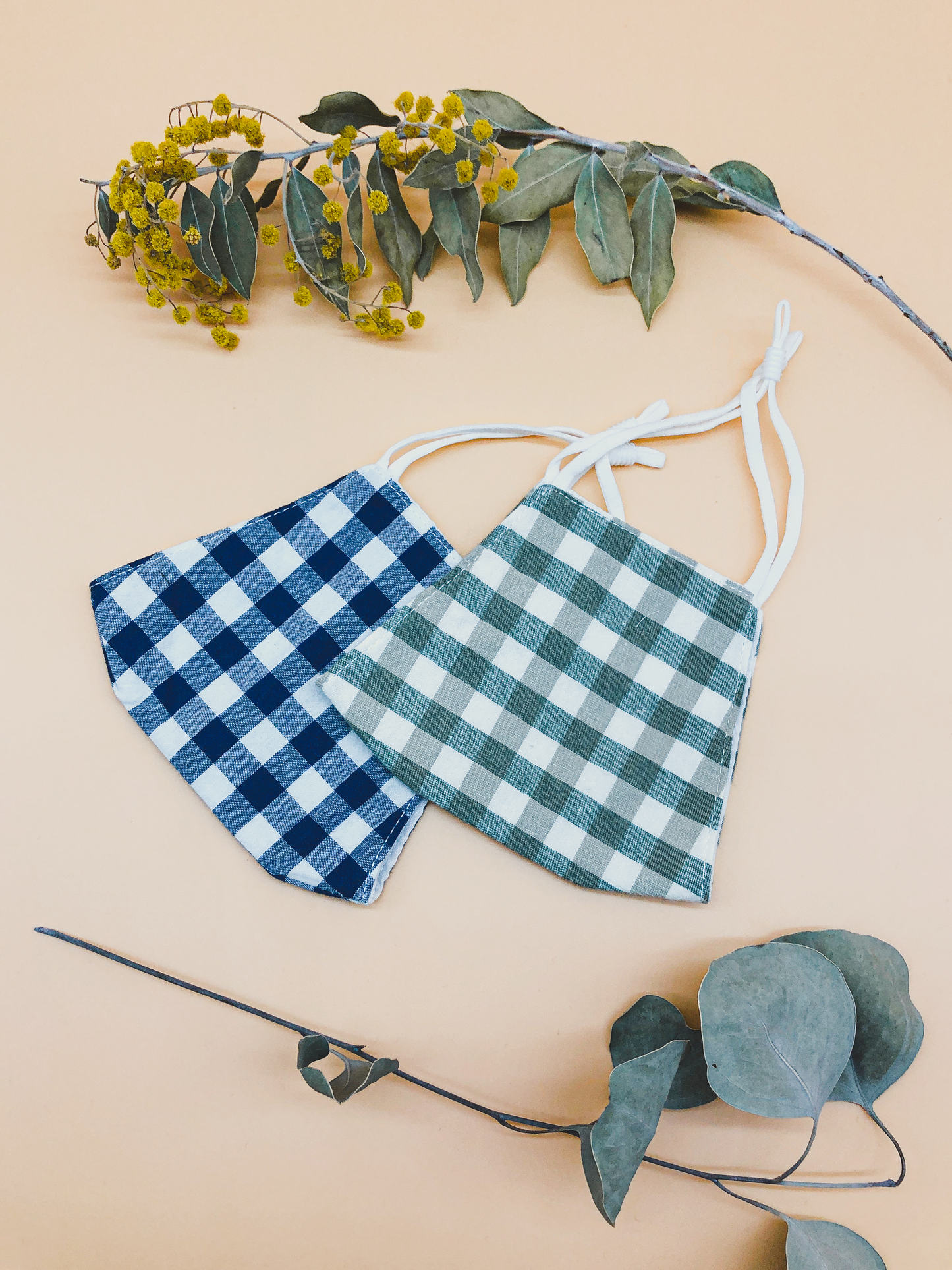 Gingham Reusable Face Mask in Navy by Veronique