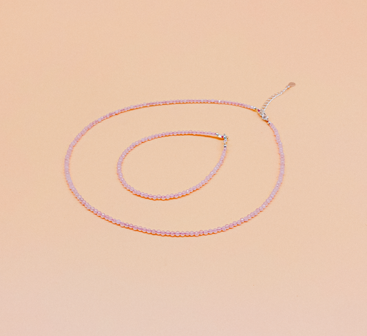 Rose Quartz Jewelry Set by Veronique