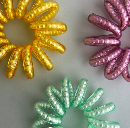 Beaded Phonecord Hairties by Veronique