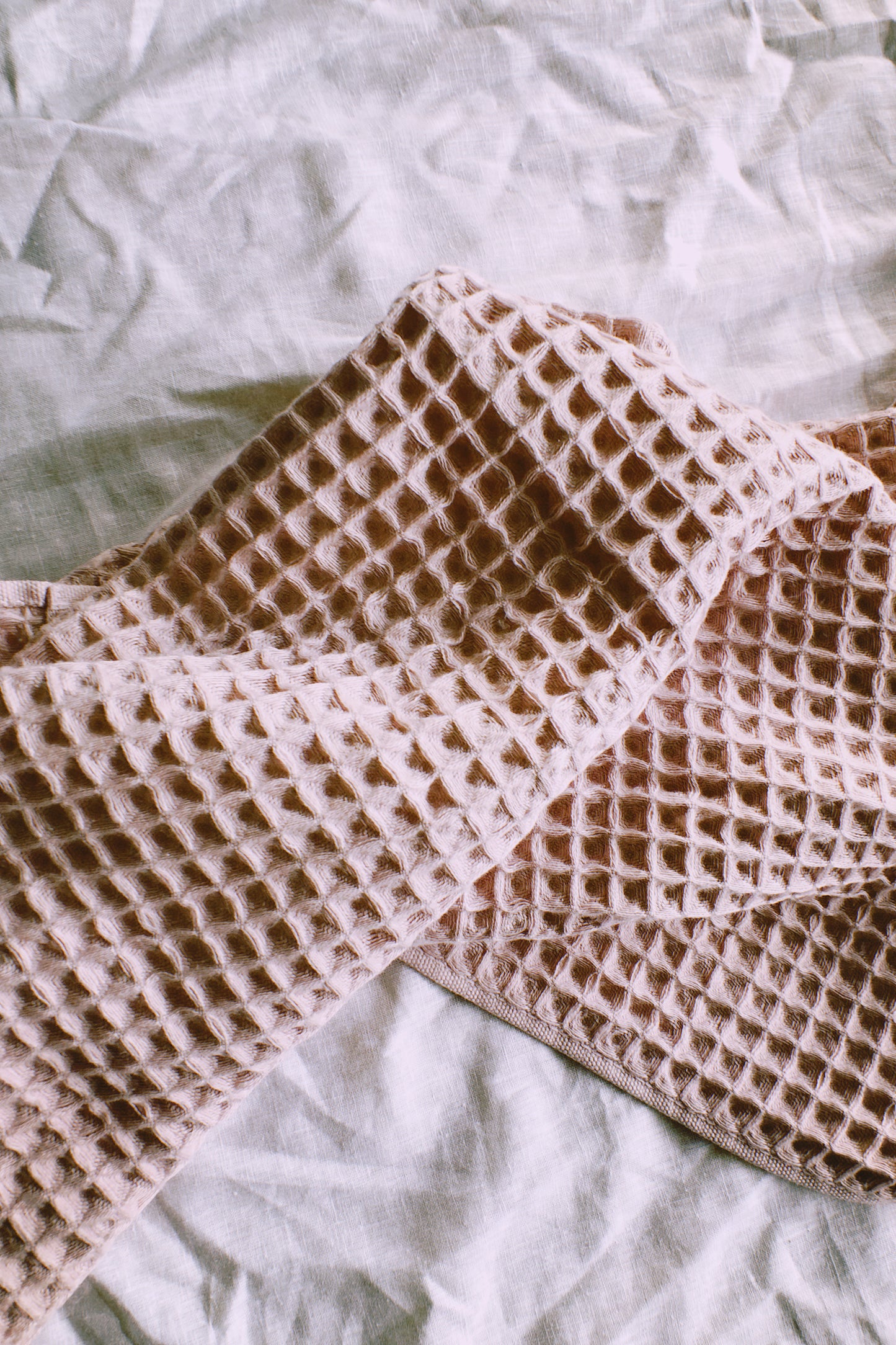 Waffle Bath Towel in Blush by PROSE Décor