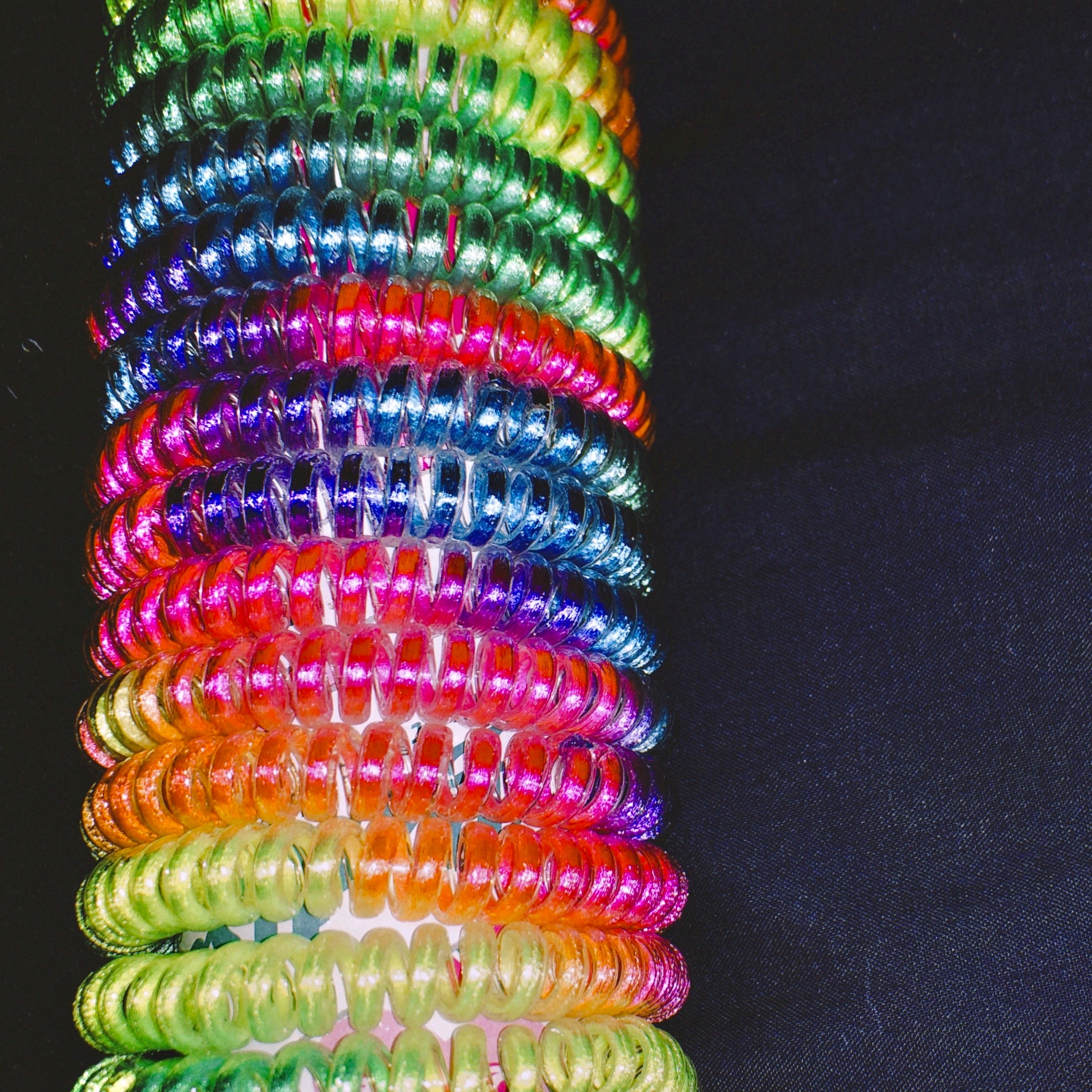 Rainbow Phonecord Hairties by Veronique