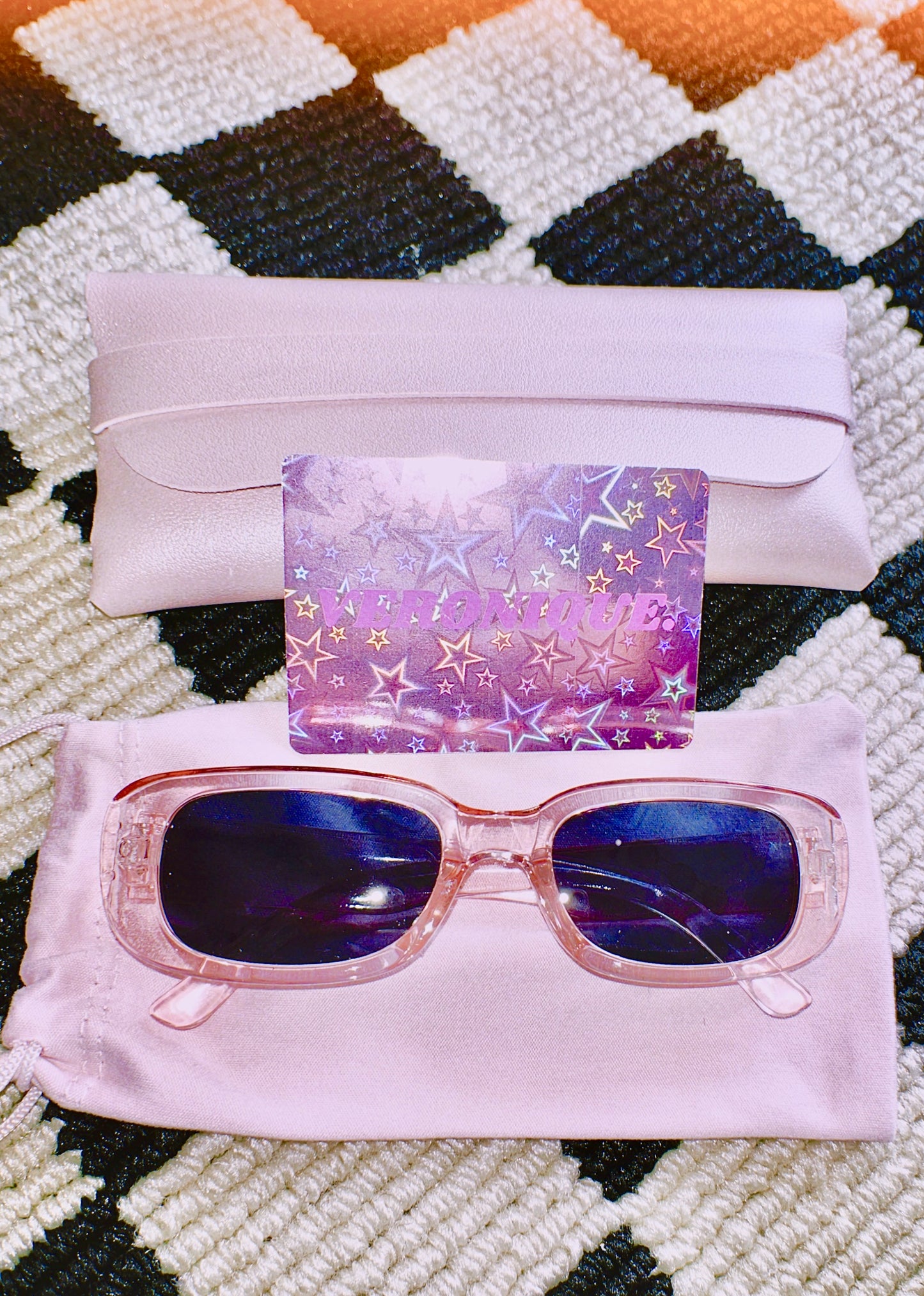 90s Rosé Acetate Sunglasses by Veronique