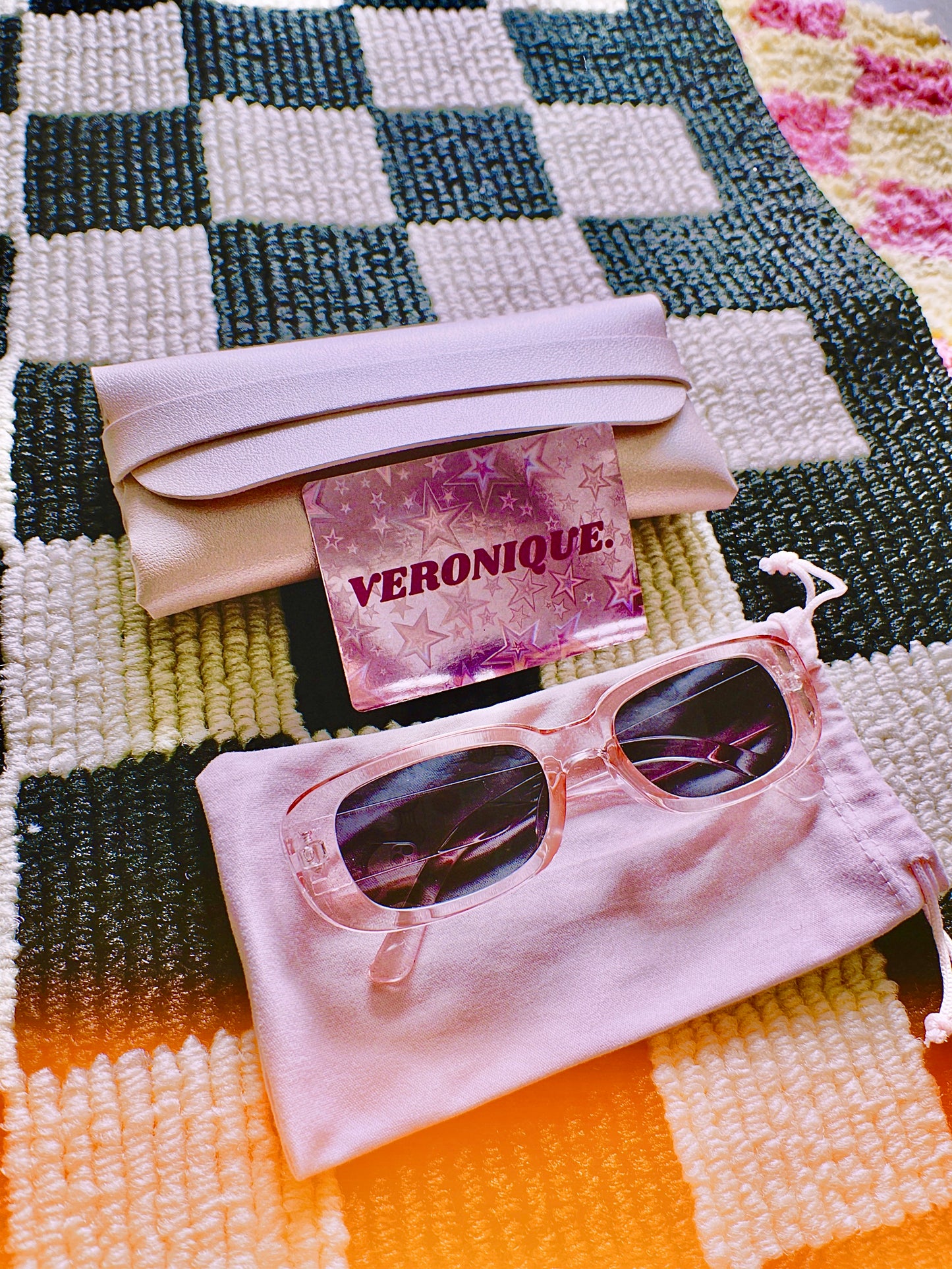 90s Rosé Acetate Sunglasses by Veronique