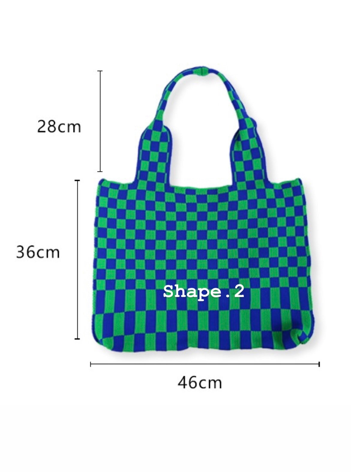 Checkerboard Knit Tote Bag by Veronique
