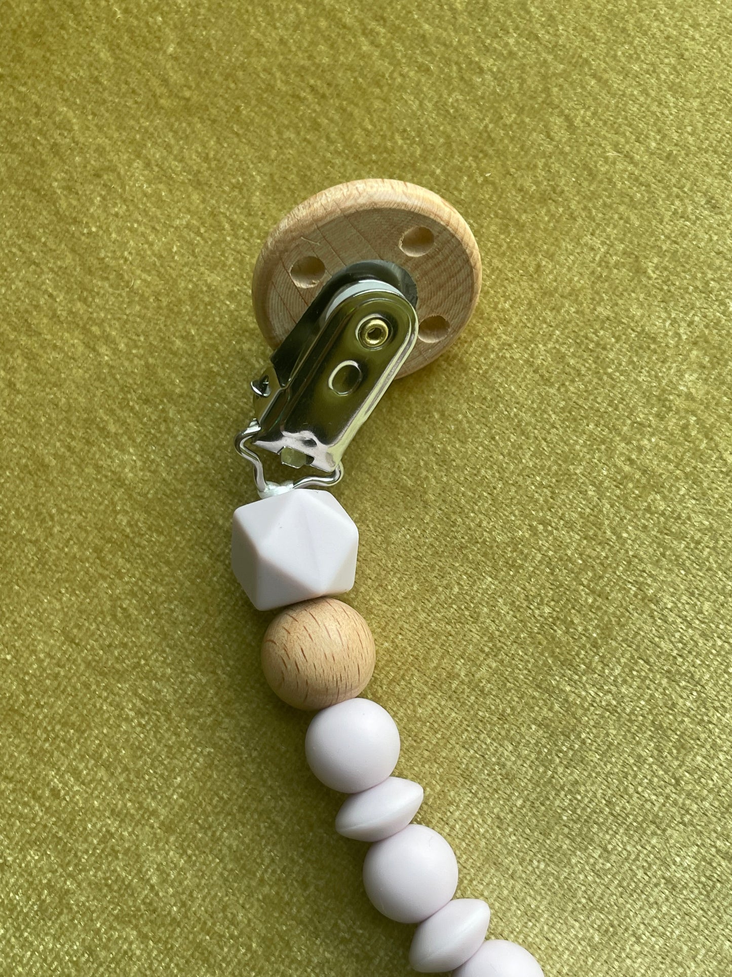 Pacifier Clip Silicon and Wooden Beads by PROSE