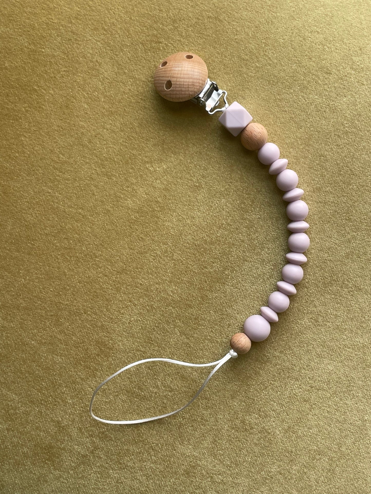 Pacifier Clip Silicon and Wooden Beads by PROSE