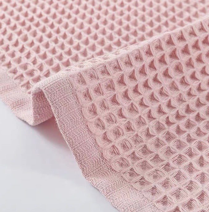 Waffle Bath Towel in Blush by PROSE Décor