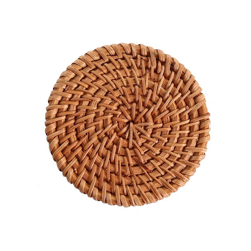 Handwoven Rattan Coasters (8CM)  by PROSE Tabletop